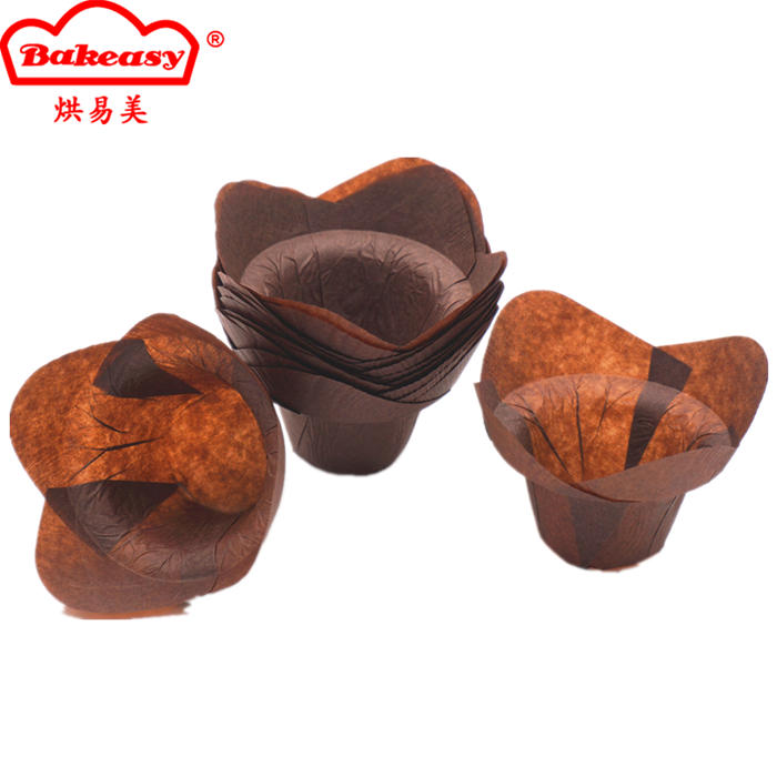 Brown Lotus baking cups