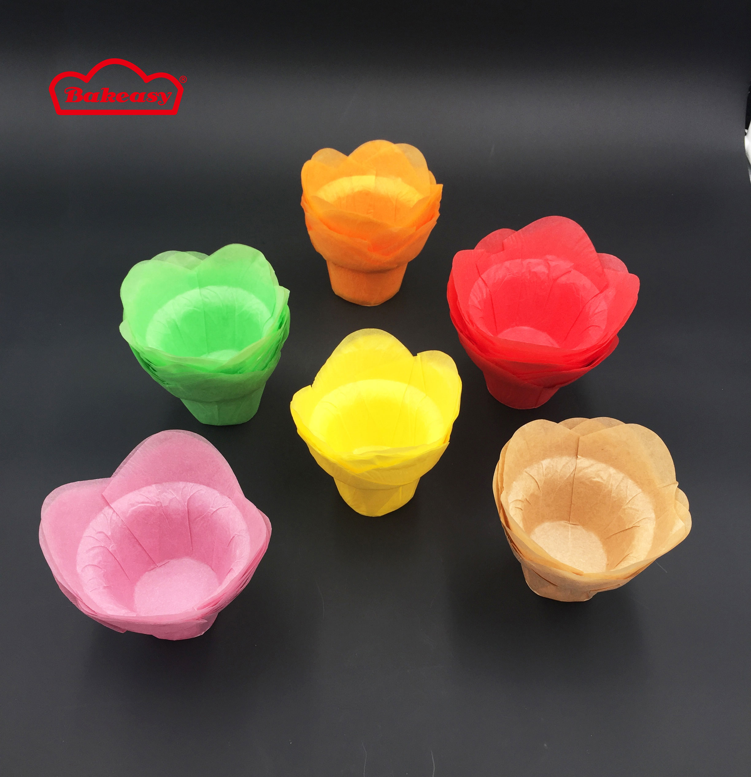 Tulip lotus baking cup with solid colors